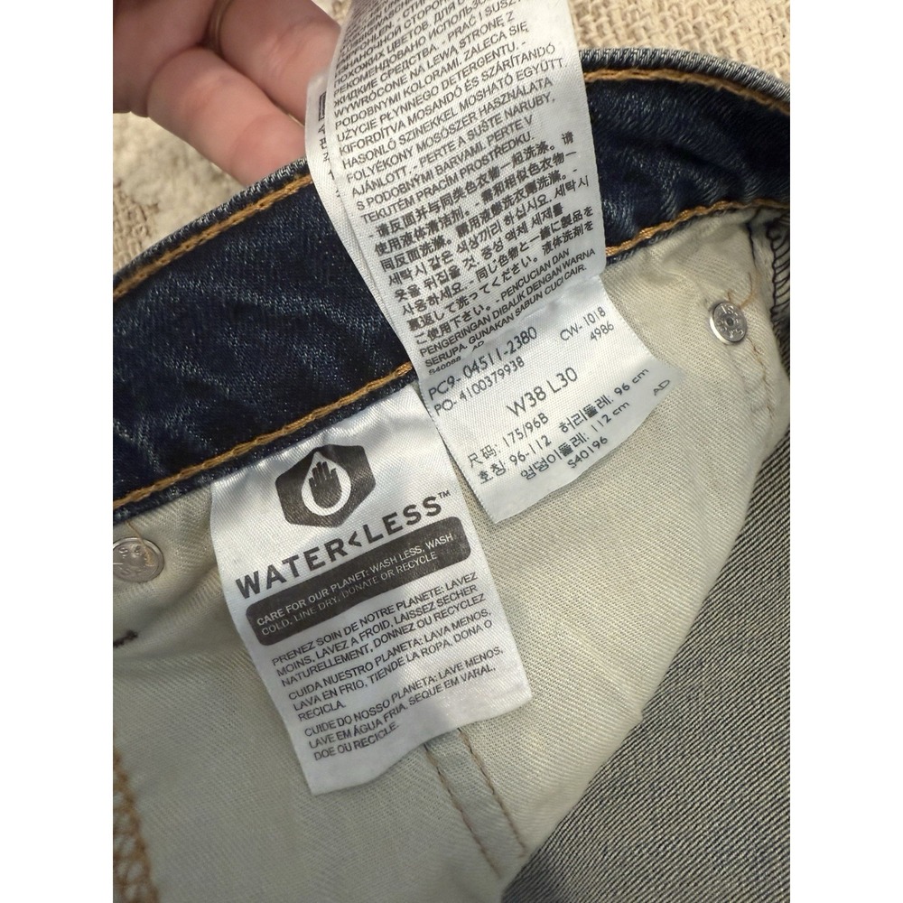 Levis 511 Jeans Slim Fit Medium Wash Denim Mens 38x30 Blue - Picture 4 of 7